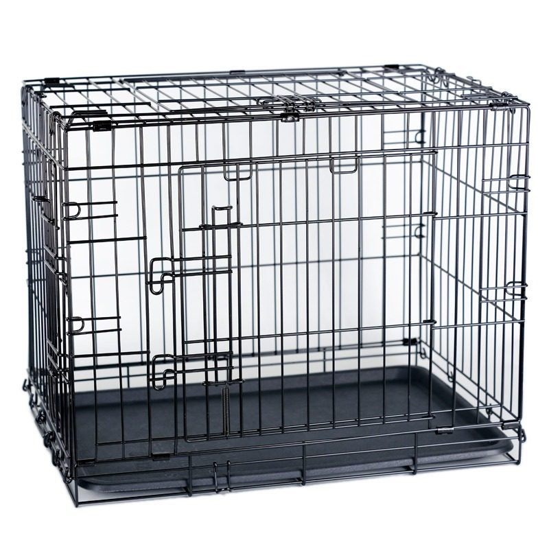 Metal Pet Crate - Foldable steel crate with secure latching door